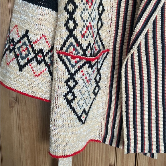 Sabra Wintuk 1970s Vintage Aztec Tribal Sweater Cardigan Robe S GUC - Picture 5 of 7